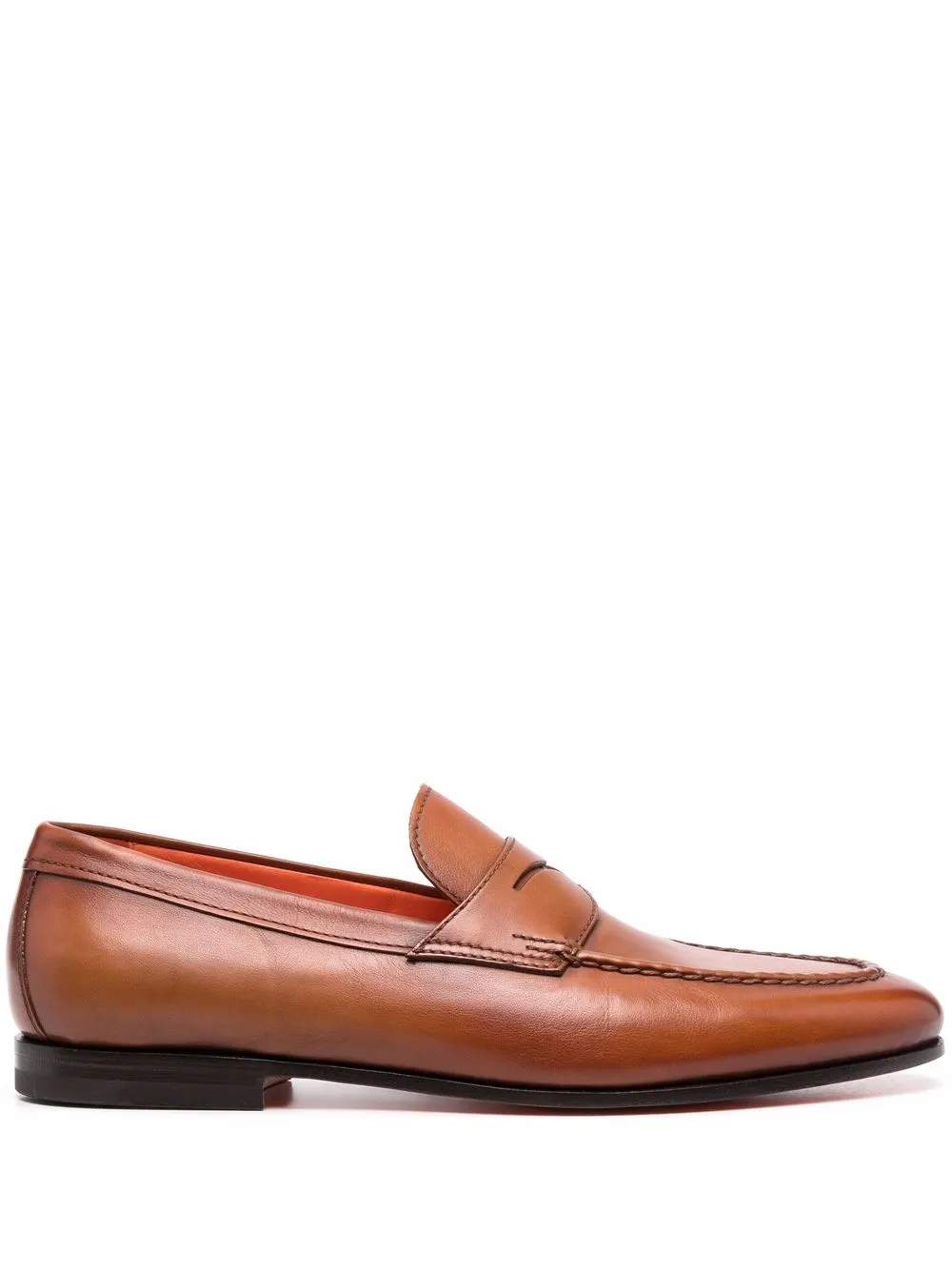 

Лоферы на плоской подошве Santoni, коричневый
