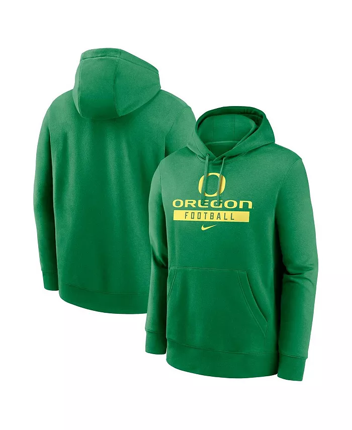 

Мужская зеленая толстовка с капюшоном Oregon Ducks Football Stack Club Fleece Nike