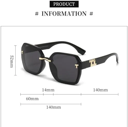 

Модные квадратные солнцезащитные очки 2026 года для женщин и мужчин, металлическая оправа, солнцезащитные очки с защитой от УФ-излучения UV400 MTZJH, Black