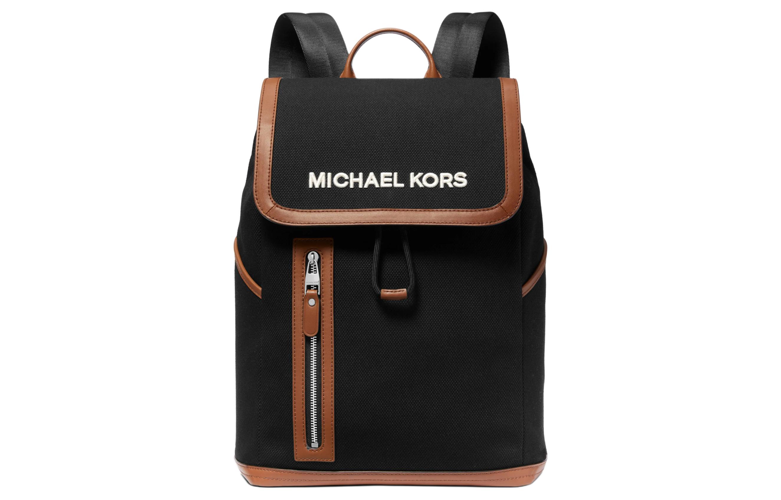 

MICHAEL KORS Рюкзак из коровьей кожи с разрезом, мужской, черный, орехово-коричневый