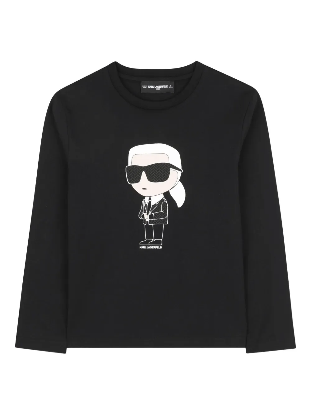 

Топ с длинными рукавами и принтом Ikonik Karl KARL LAGERFELD KIDS, черный