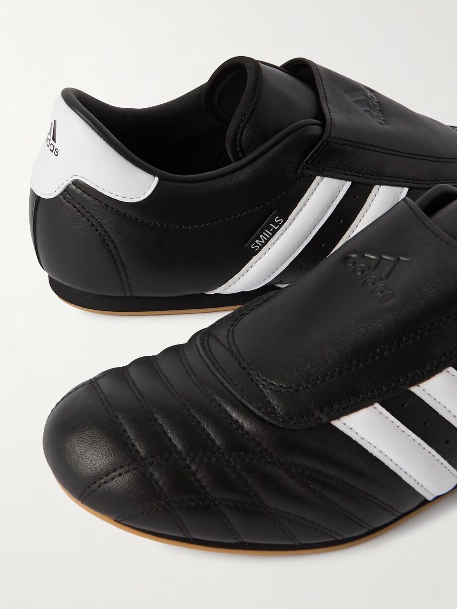 Кожаные кроссовки в полоску для тхэквондо Adidas Originals, черный — фото 4