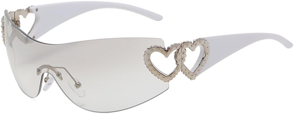 

Солнцезащитные очки LVTFCO без оправы для мужчин и женщин, модные градиентные солнцезащитные очки с обтекаемой формой, панк-очки, цельные очки, модные солнцезащитные очки, Light Grey