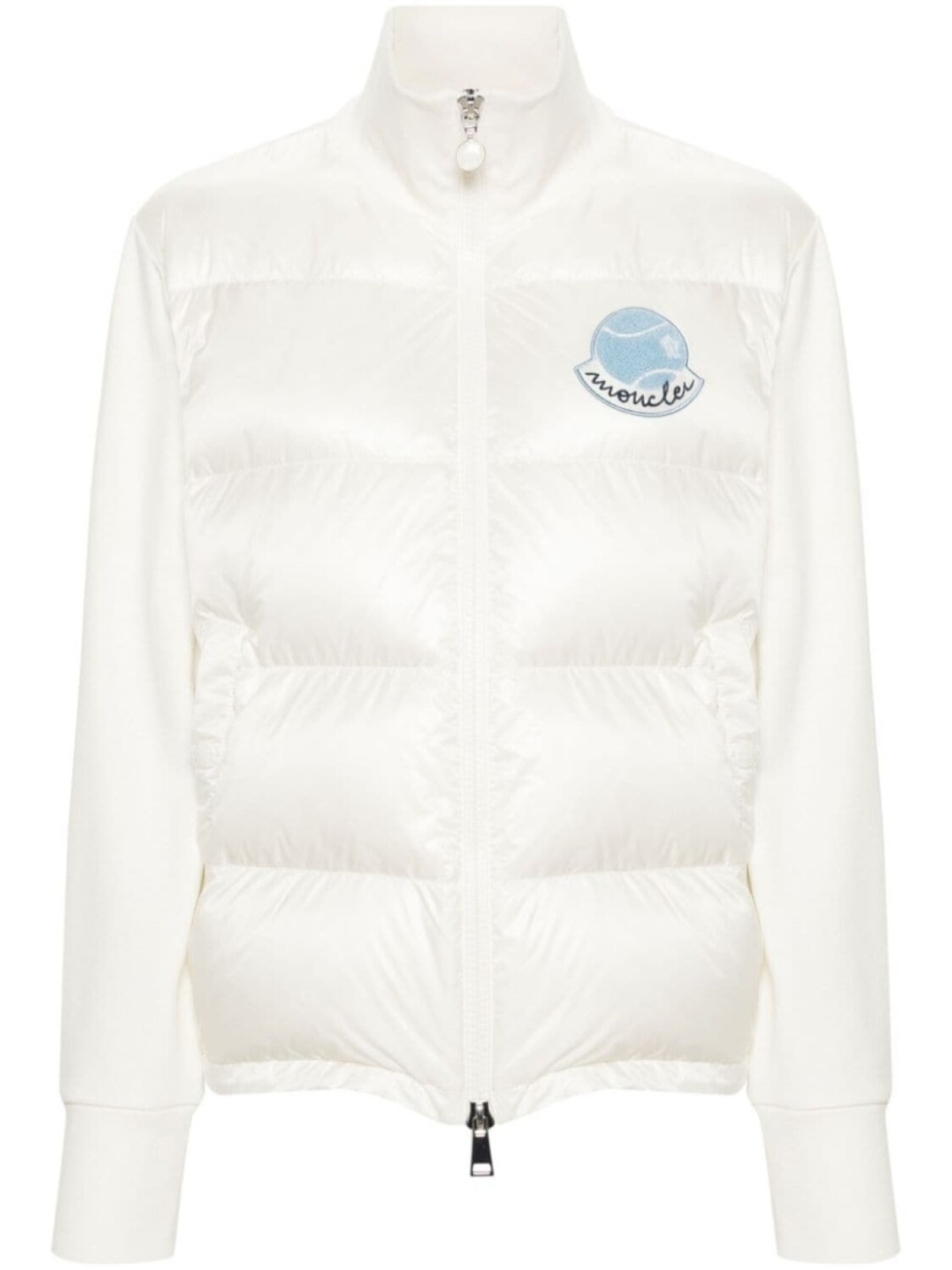 

Moncler куртка с дутыми вставками и логотипом, нейтральный цвет