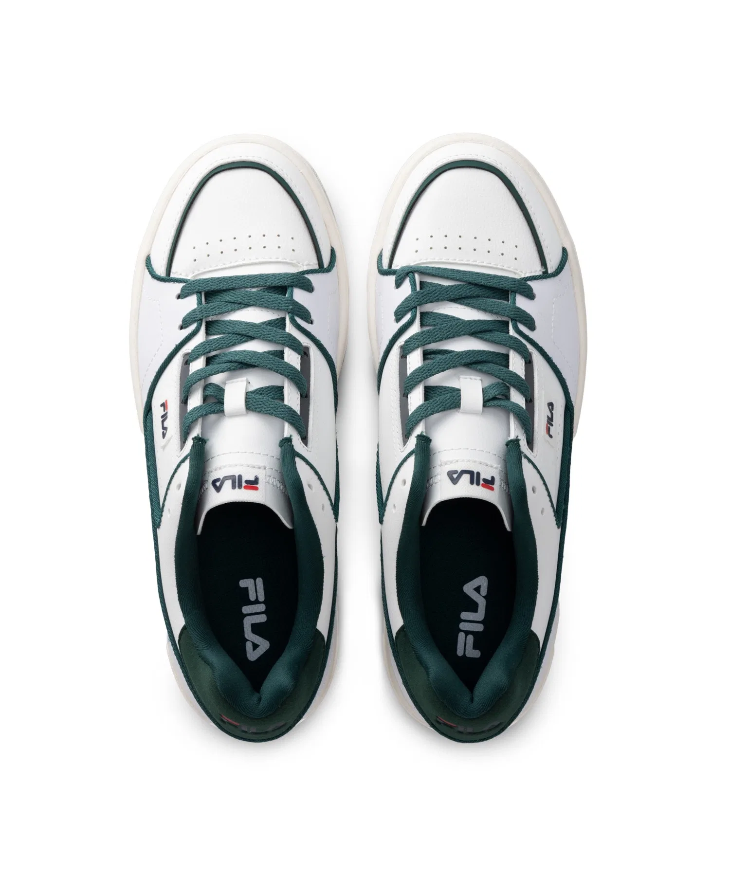 Унисекс кроссовки FILA COURT FEATHERY V2 бело-зелёные — фото 3