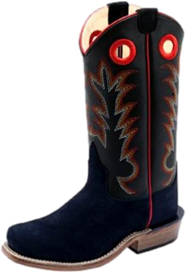 Ботинки Old West Boots унисекс для детей, средний размер, квадратный носок, черный