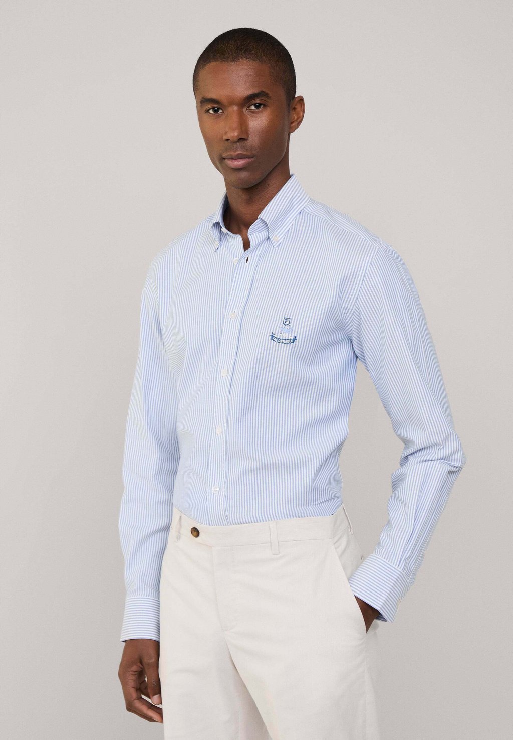 

Рубашка REGULAR FIT BENGAL STRIPED OXFORD Façonnable, темно-синий