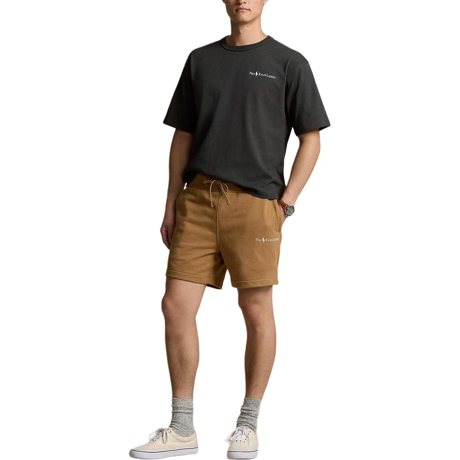Polo Ralph Lauren Шорты мужские casual коричневые с желтым — фото 4