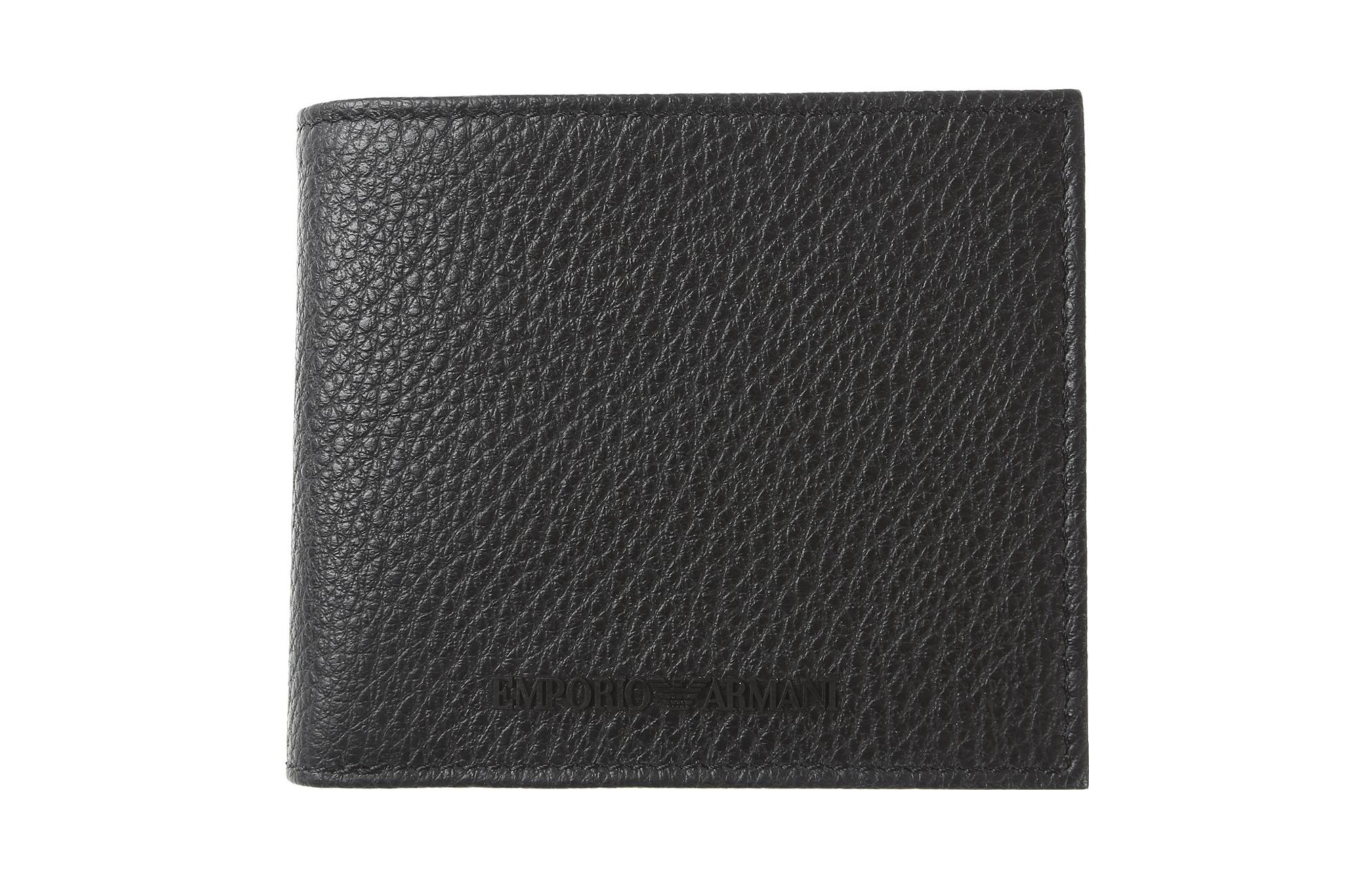 

EMPORIO ARMANI Мужской кожаный кошелек 3 в 1 для карт, чисто черный