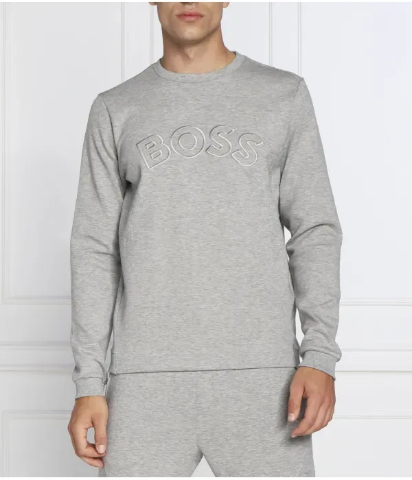 Культовая толстовка Salbo regular fit Boss Green, серый