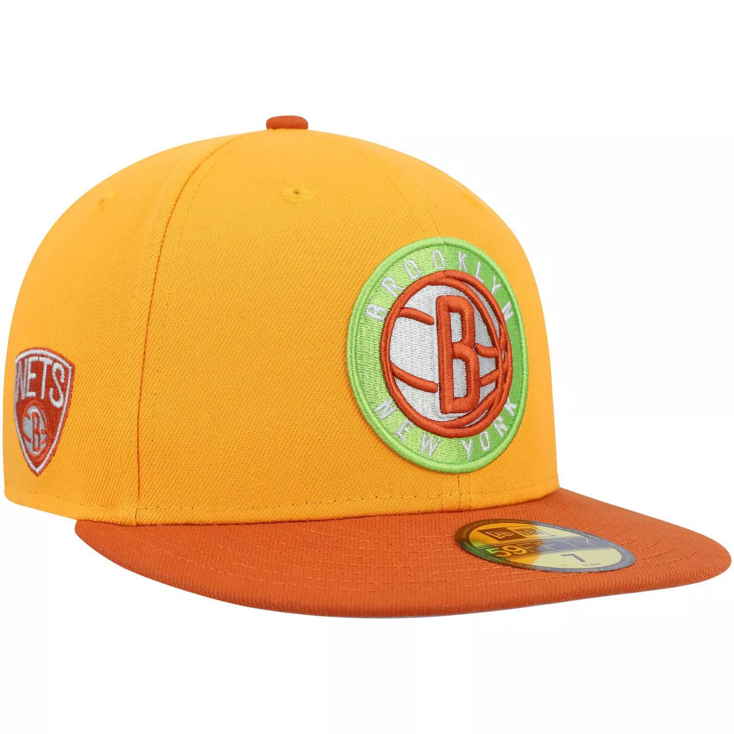 

Мужская приталенная шляпа New Era Gold/Rust Brooklyn Nets 59FIFTY