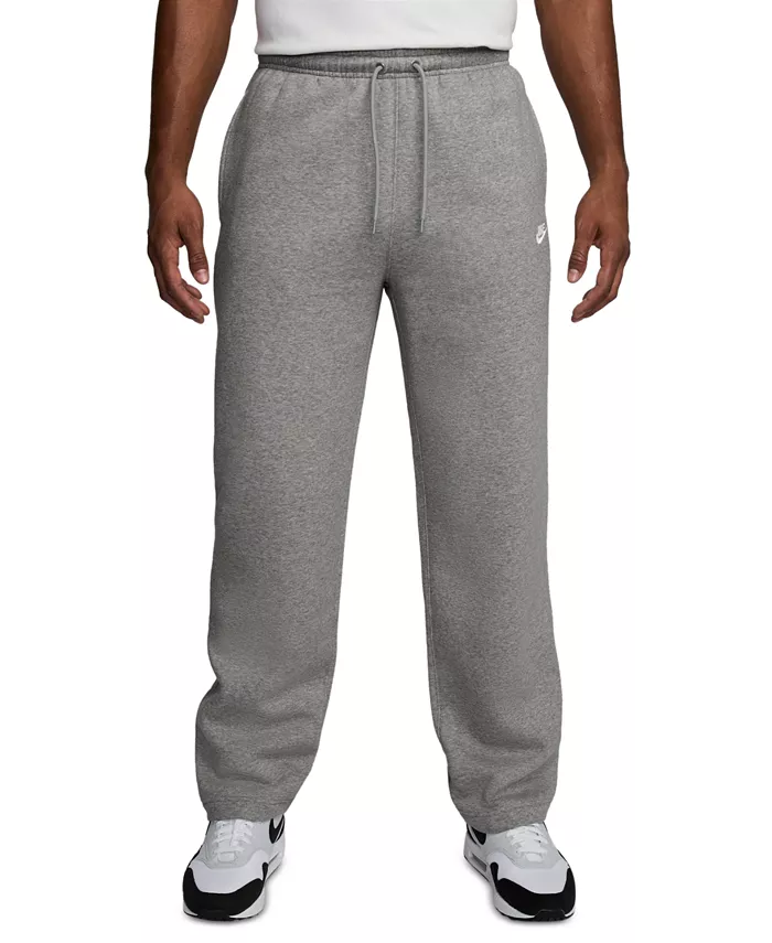

Мужские брюки Club Brushed Fleece с открытым низом Nike, серый