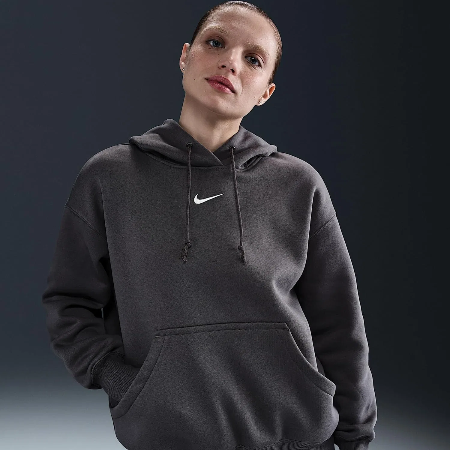 Толстовка женская Nike, Thunder Grey/Sail — фото 4