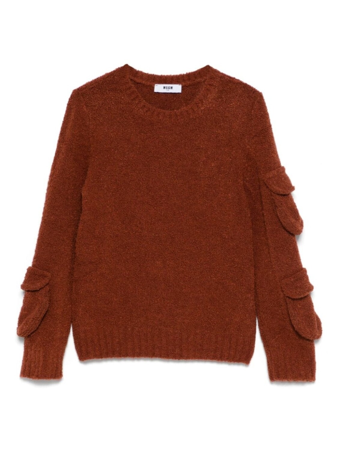 

MSGM Kids свитер букле, коричневый