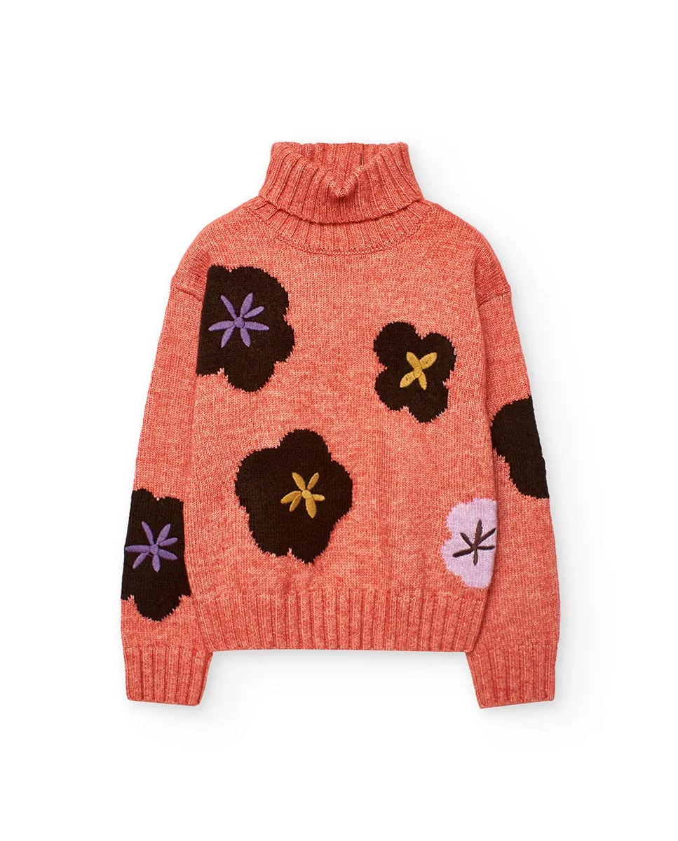 

Детский джемпер с цветочным принтом и воротником-стойкой Boboli, мультиколор