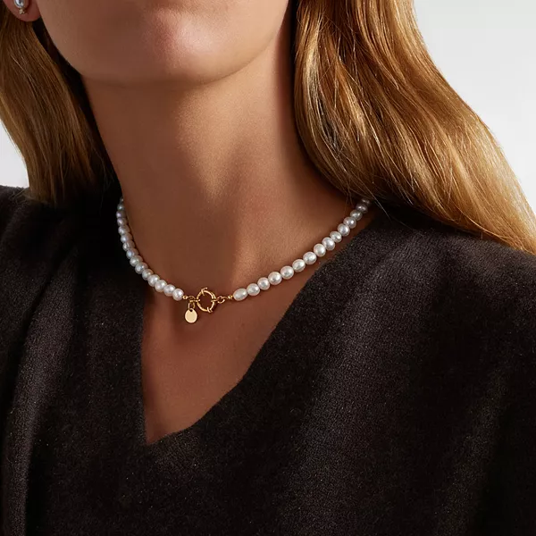 

Ожерелье из 18-каратного позолоченного пресноводного жемчуга ручной работы Joey Baby, gold