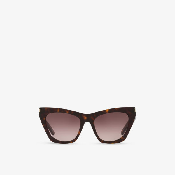 

Солнцезащитные очки Saint Laurent Kate «кошачий глаз» из ацетата, коричневый
