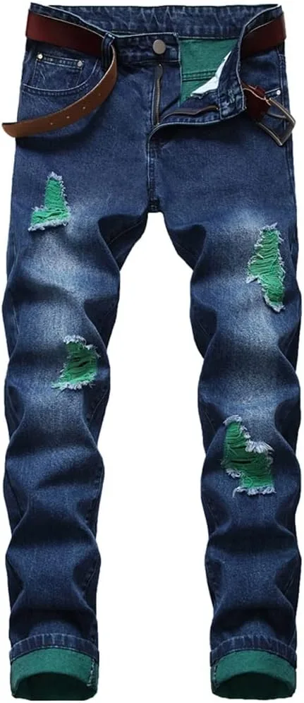 

Мужские джинсы Hole Green Design Casual Street SIDUFHAOPKLL