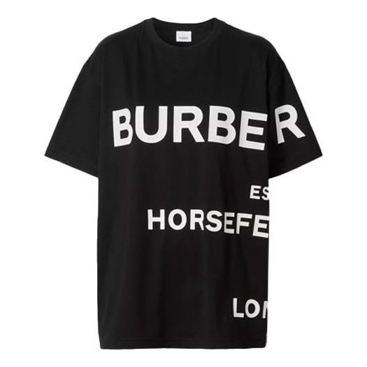 

Футболка Men's Burberry SS21 Horseferry Logo Printing Loose Round Neck Short Sleeve Black, черный