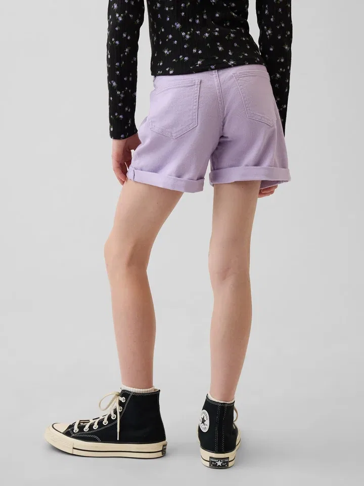 Шорты джинсовые High Waist GAP, лиловый — фото 2