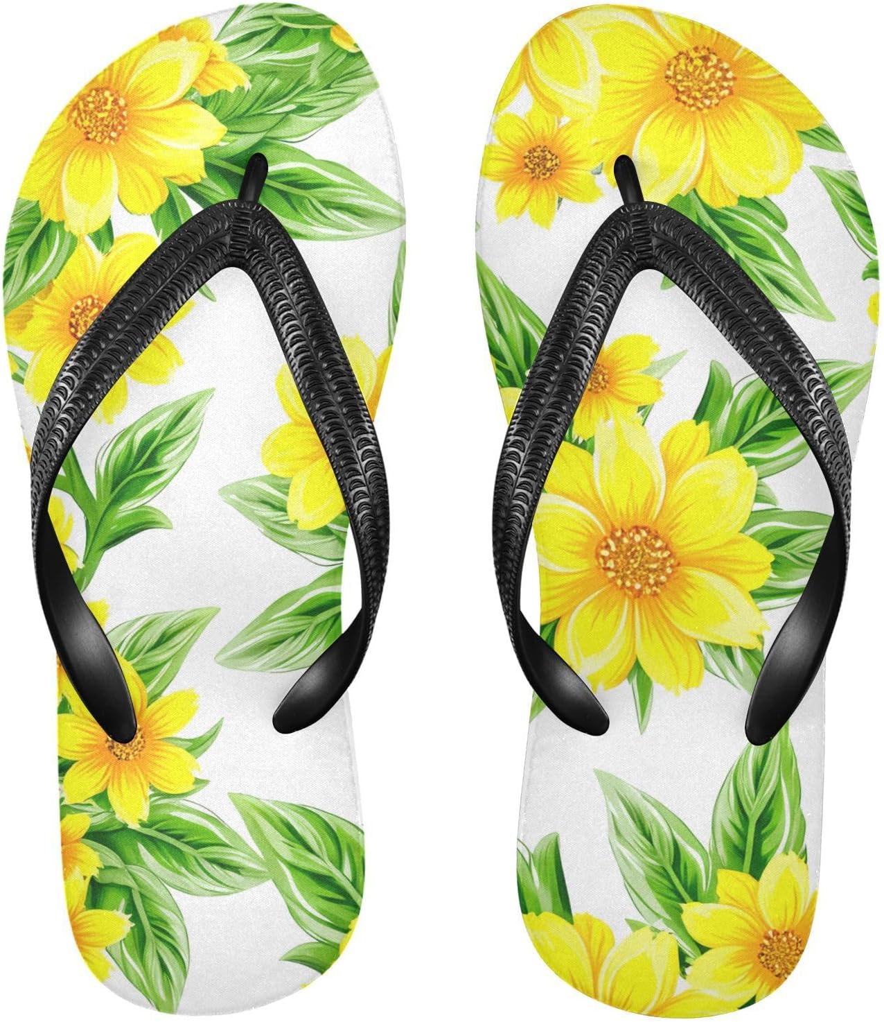 

Вьетнамки с цветочным принтом Cosmos, белая подошва, пляжные шлепанцы для душа, резиновые нескользящие летние тапочки для мужчин и женщин Sinestour