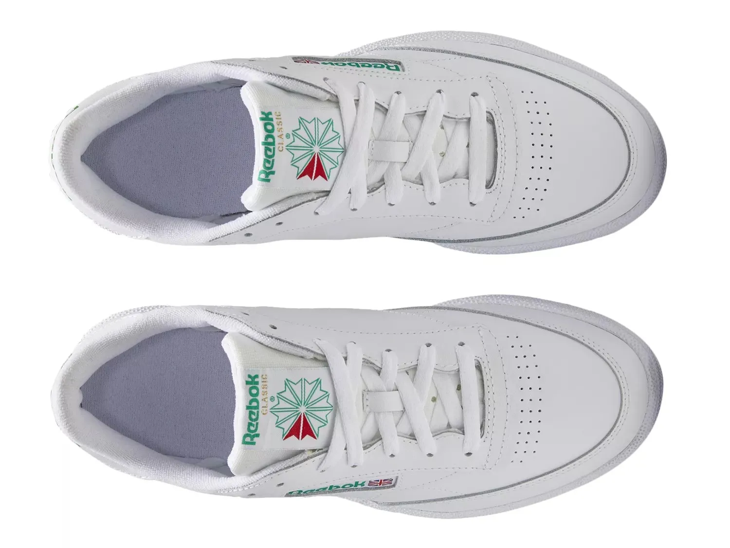 Кроссовки Reebok Club C 85 — мужские, белые/зеленые — фото 4