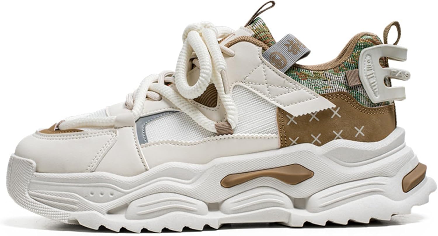 

Мужские повседневные спортивные теннисные кроссовки для ходьбы, массивные модные кеды, тренировочные кроссовки Spwagym, бежевый