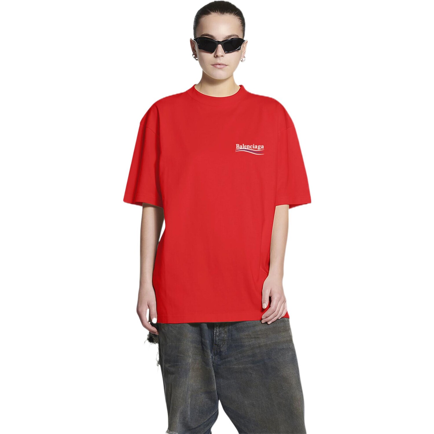 

Футболка унисекс ярко-красная Balenciaga, красный