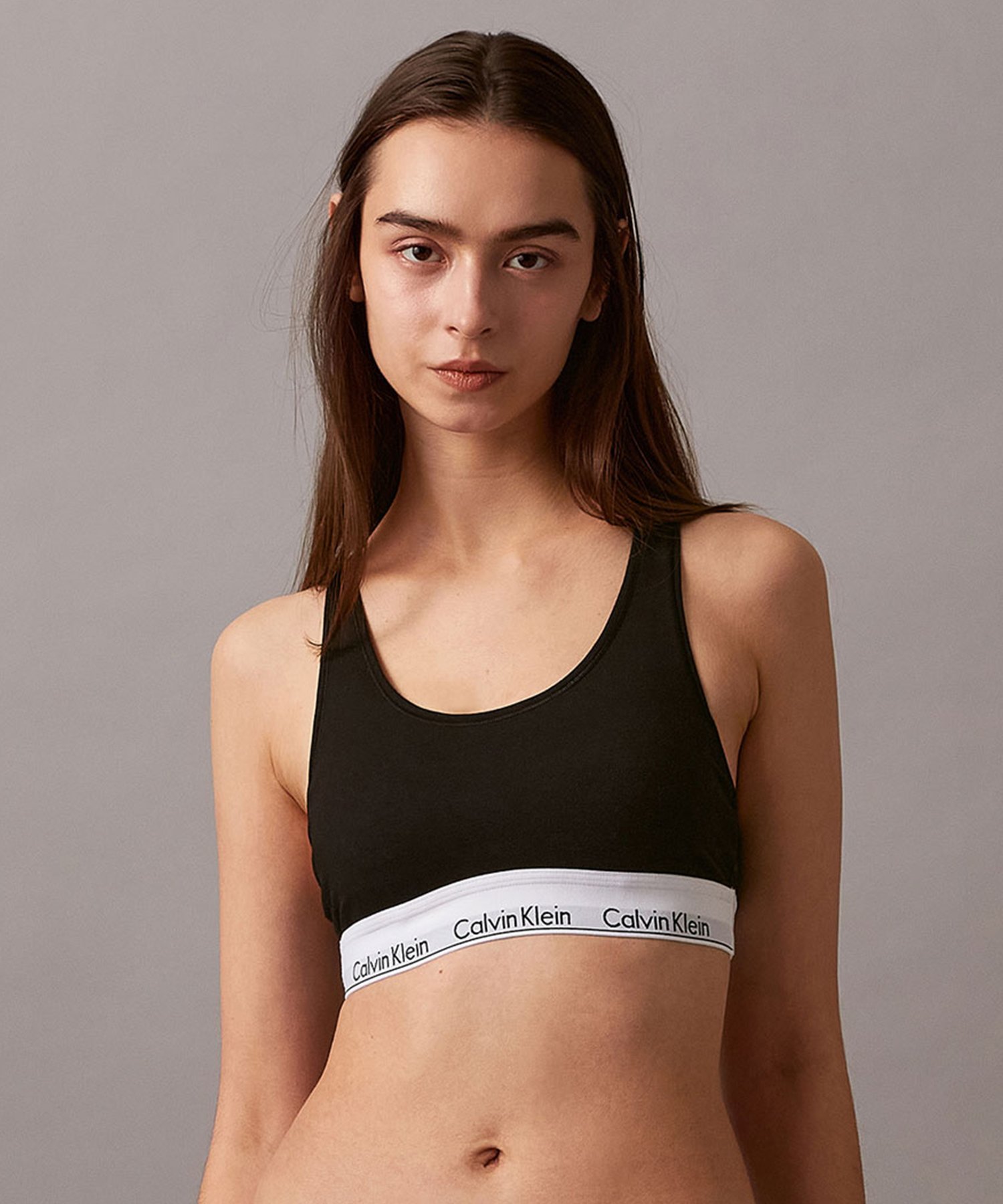 Бюстгальтер-бралетт Calvin Klein Icon из хлопка и модала с легкой подкладкой. Нижнее белье Calvin Klein QF3785AD, BLACK