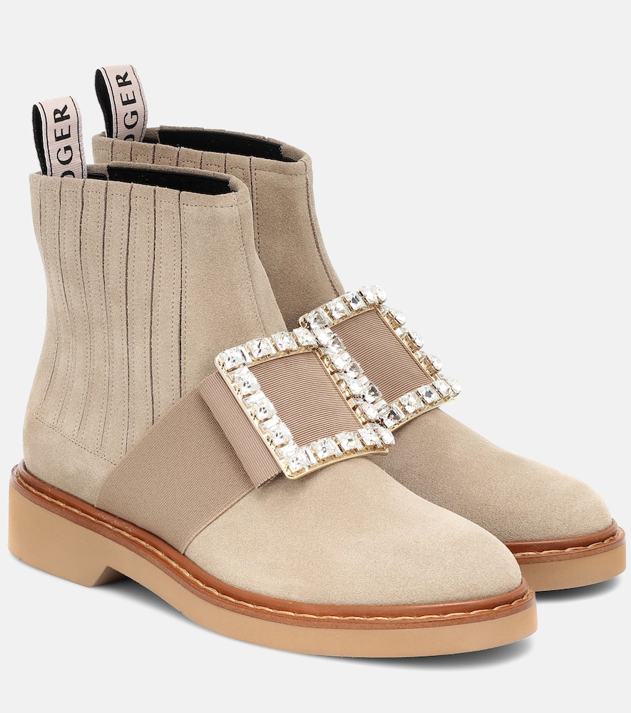 Ботинки Viv’ Rangers из замши Roger Vivier, Spago Chiaro