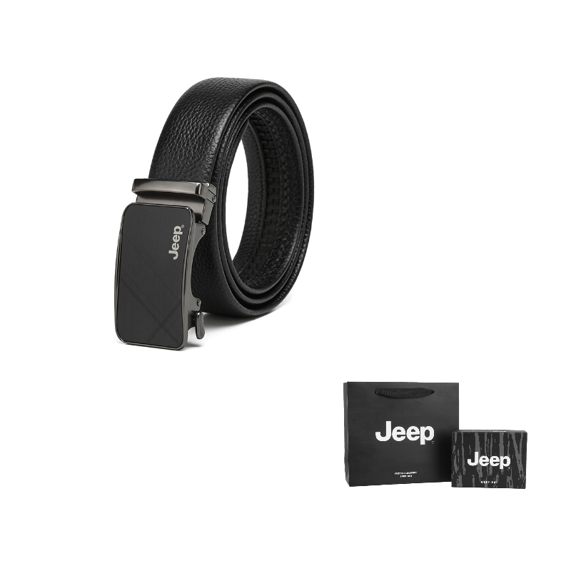 

Jeep Ремень мужской из коровьей кожи Black/Litchi Grain Black 35CM