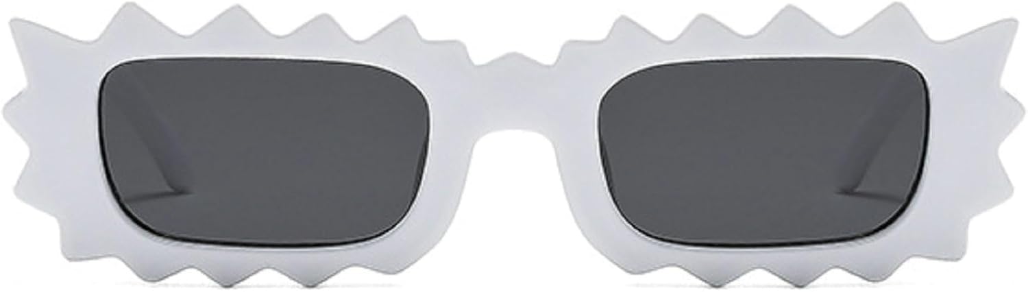 

Модные солнцезащитные очки неправильной формы прямоугольной формы для женщин, градиентные волнообразные линзы, защита от УФ-излучения UV400, ретро-квадратные солнцезащитные очки для мужчин mincl, White