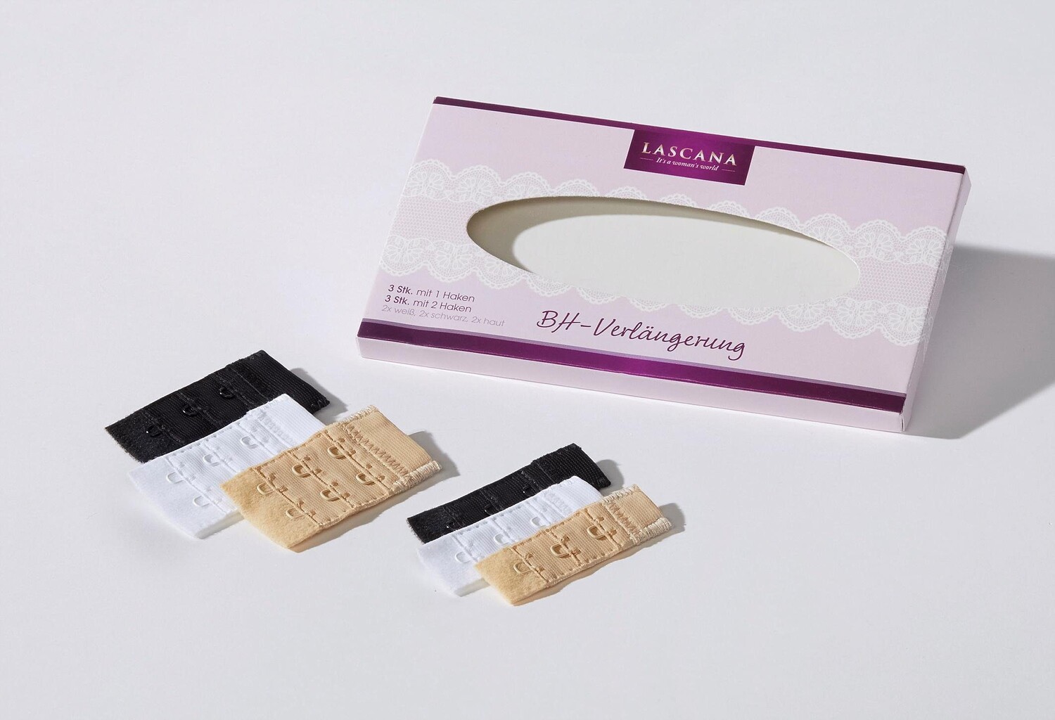 

Бюстгальтер с косточками LASCANA BH Verlängerung, цвет 1x caramel. 1x weiß, 1x schwarz