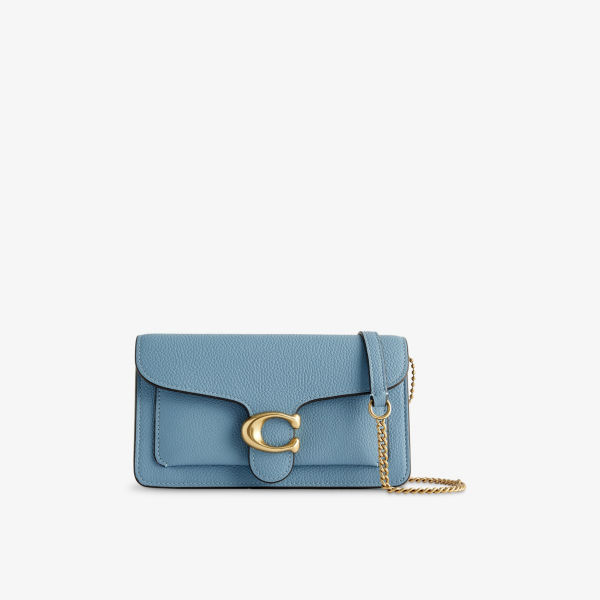 

Кожаный клатч Tabby Coach, цвет bluebell