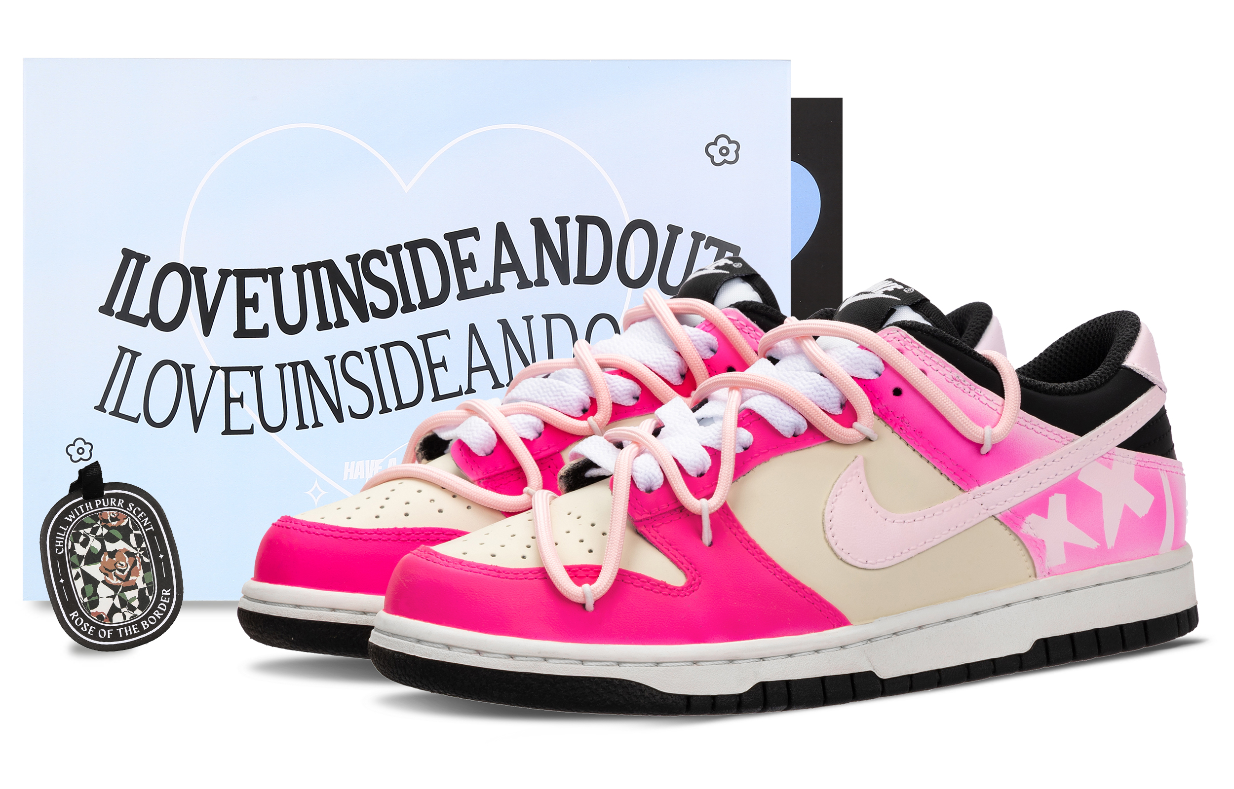 

Кроссовки Nike Dunk Skateboarding Shoes Men Low-top Pink/white, розовый