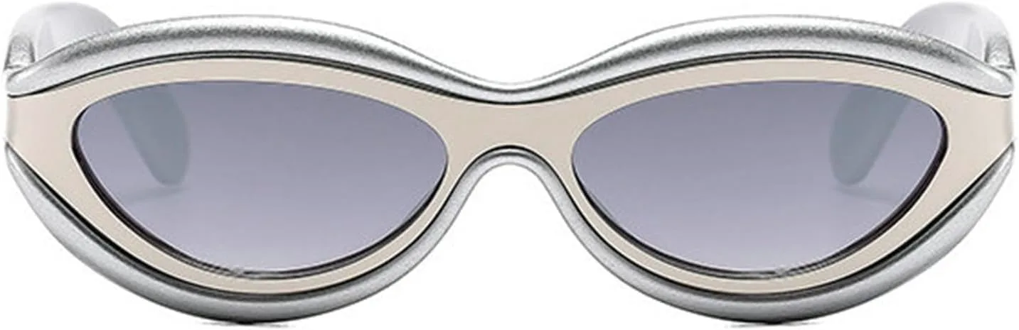 

Солнцезащитные очки Willochra Fashion Cat Eye для женщин, маленькая оправа, стильные ретро-очки в стиле металл-панк, треугольные солнцезащитные очки, Silver