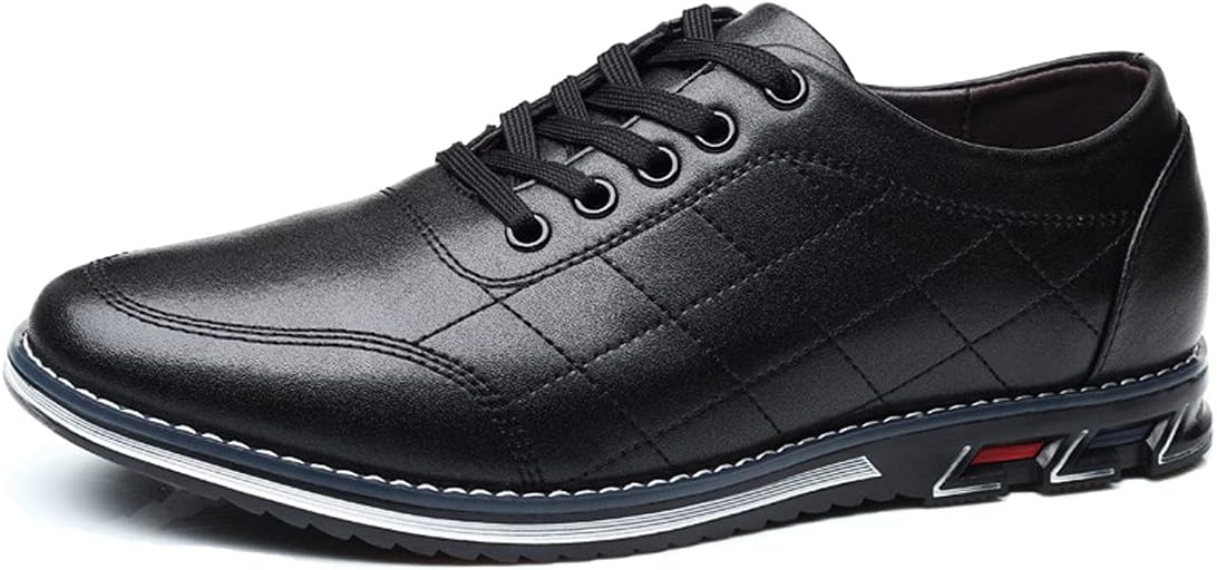 

Мужские повседневные кроссовки Veslexth для вождения, лоферы, дышащие, комфортные, для ходьбы, с крылышками, на шнуровке, роскошные кожаные туфли для бизнес-офиса, работы и повседневной носки, черный