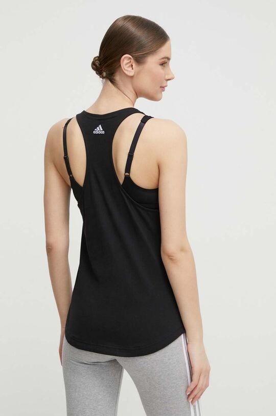 Хлопковый топ adidas, черный — фото 3