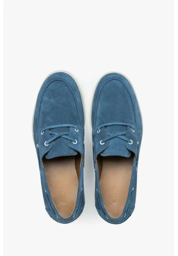 Мужские лоферы в стиле ботинок для парусного спорта Estro er00119619 40 boat shoes, синий — фото 3