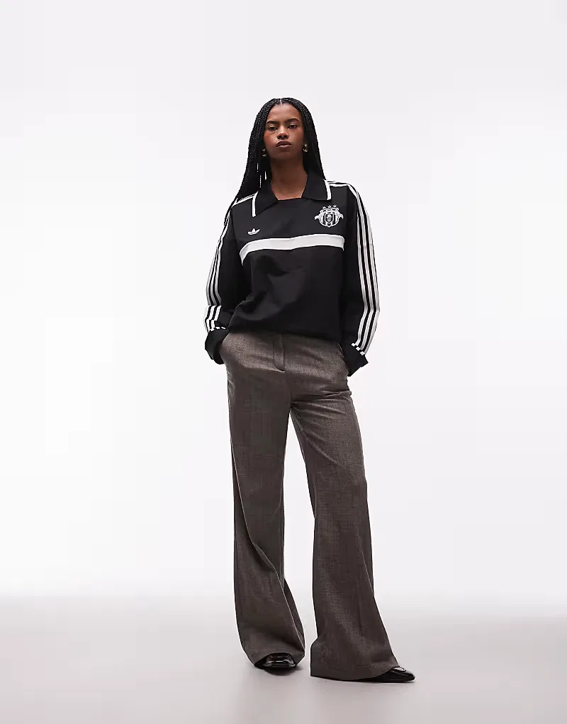 Поло-рубашка с длинным рукавом для регби Adidas Originals, черный — фото 4