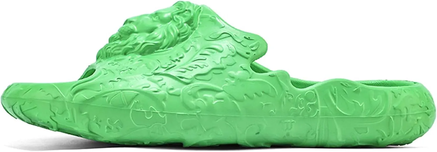 

Летние спортивные повседневные мужские шлепанцы-сандалии, модные, удобные, прочные, с противоскользящей толстой подошвой из ЭВА Generic, зеленый