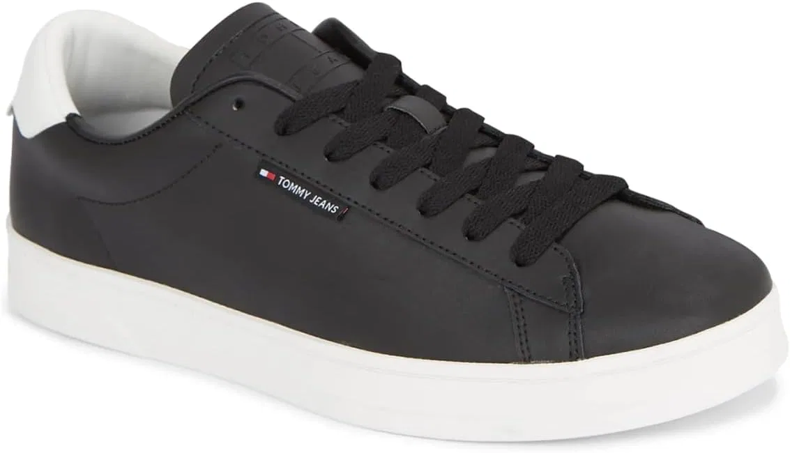 Мужские кожаные кроссовки Tommy Jeans Cupsole, Black — фото 4