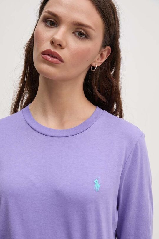 

Хлопковая рубашка с длинным рукавом Polo Ralph Lauren, фиолетовый