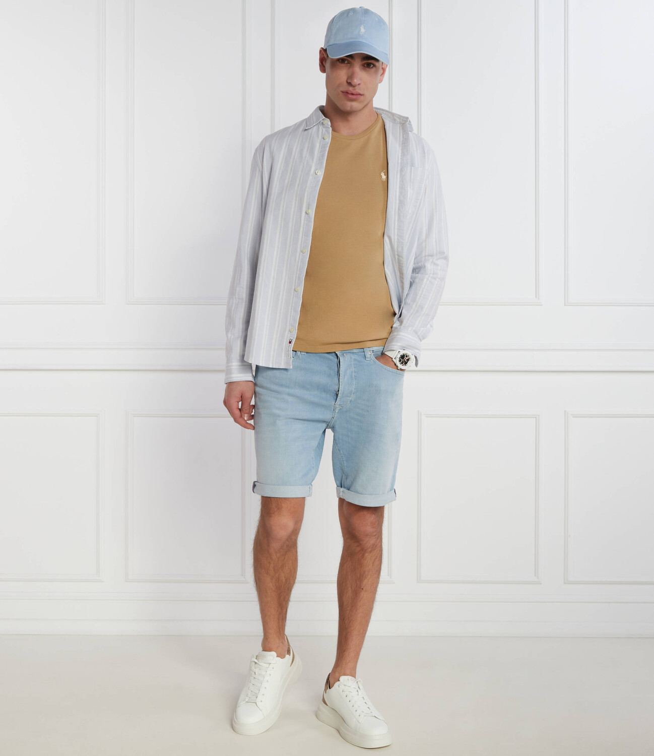 Футболка POLO RALPH LAUREN Slim Fit, коричневый — фото 2