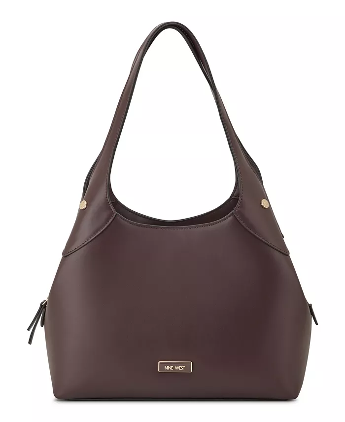 

Большая сумка через плечо Eamon с тремя отделениями Nine West, коричневый