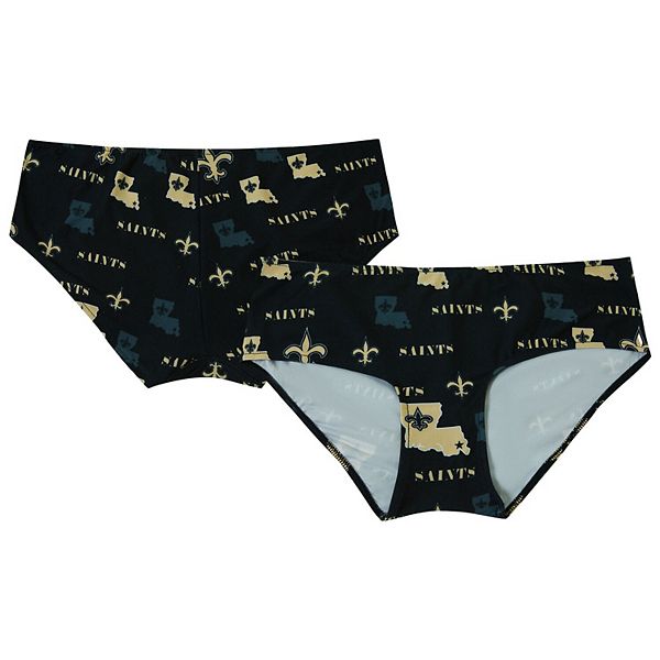 

Женские трусы-слипы Concepts Sport черные с принтом New Orleans Saints Unbranded