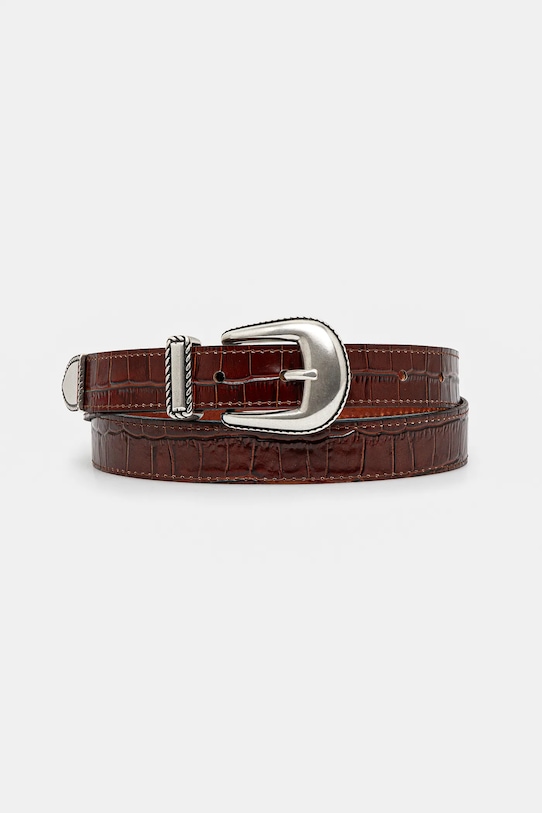 

Кожаный ремень La Ceinture Croco Drôle De Monsieur, коричневый