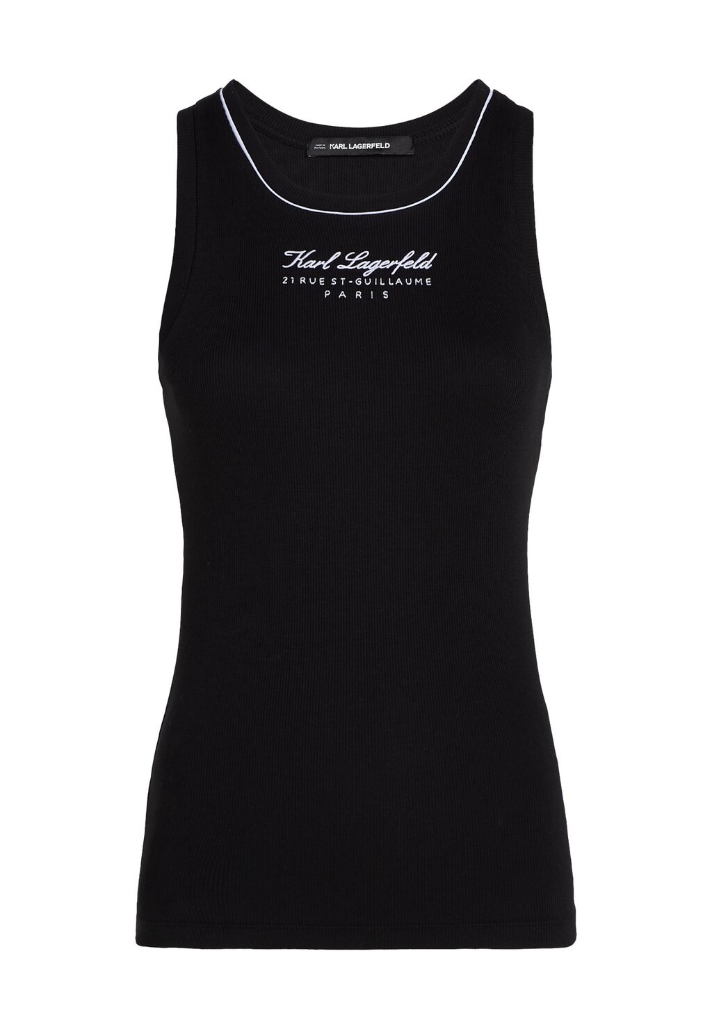 

Топ HOTEL KARL RIBBED TANK TOP KARL LAGERFELD, черный
