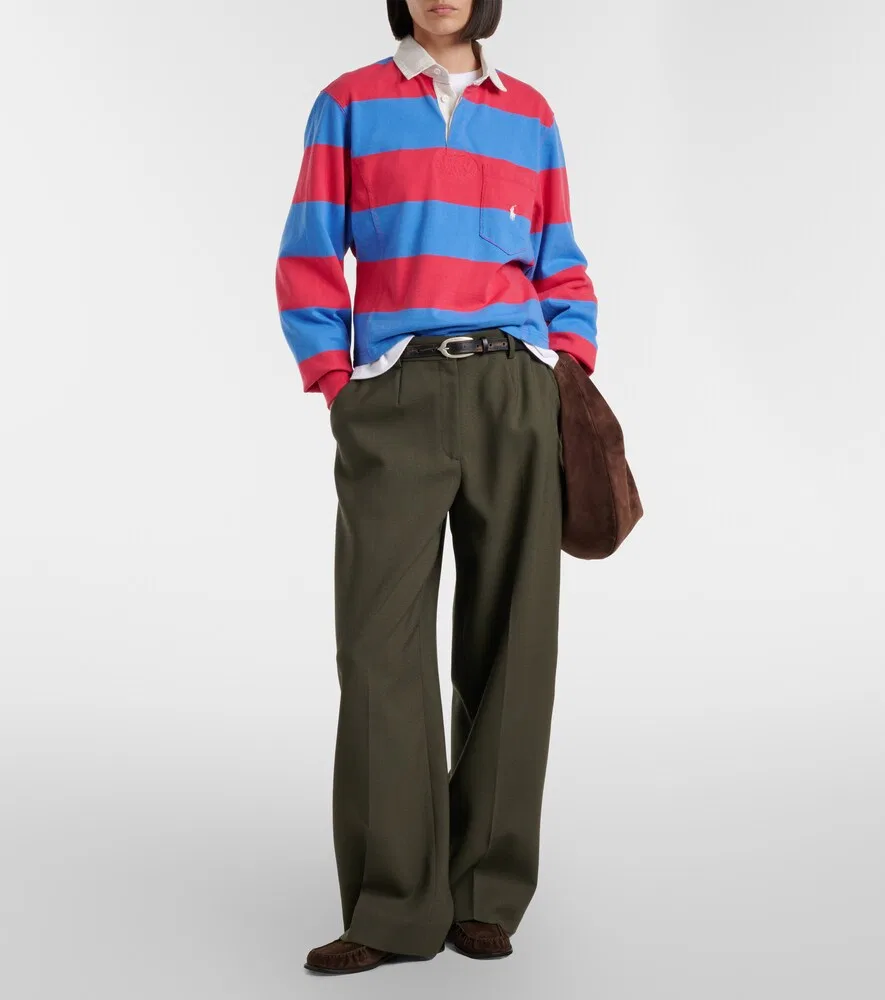 Полосатая хлопковая трикотажная рубашка-поло Polo Ralph Lauren, мультиколор — фото 2