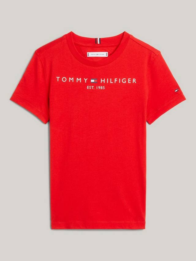 Детская футболка Essential с логотипом из органического хлопка Tommy Hilfiger, Deep Crimson Red — фото 3